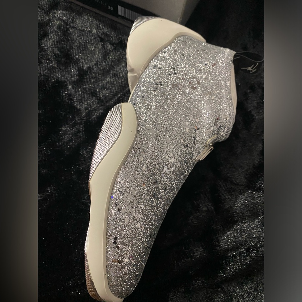 Giuseppe Zanotti Light Jump Silver Glitter Trainer / New - Never Worn Size 39